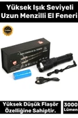Premium 5 Modlu Gün Işığı Aydınlatma 750 Metre Menzil 8800 mAh 3000 Lümen Süper Güçlü El Feneri - 1