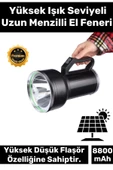 Premium 5 Modlu GT Led Taşınabilir Beyaz Işık 8800 mAh Akülü 23cm Güneş Solar Ledli Fener Aydınlatma - 1