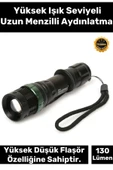 Premium 3 Modlu Selektörlü 130 Lümen Beyaz Aydınlatma 3 Adet Pilli Zoomlu Q5 LED Güçlü El Feneri - 1