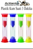 Renkli Kum Saati 4 Adet Mini Küçük Kum Saat 3 Dakika 8 cm Kum Zamanlayıcısı Dekoratif Masaüstü Plastik Çocuklar İçin - 1