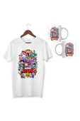Brawl Stars Çocuk Yetişkin Beyaz T-shirt Ve Bardak Seti Unisex Çocuk Tişört - 1