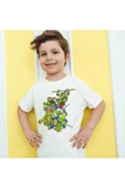 Ninja Kaplumbağalar Dijital Baskılı Çocuk Beyaz T-Shirt - 1