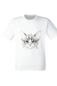 Kedi Baskılı Beyaz Tshirt - 1