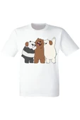Ayılar Baskılı Beyaz Tişört thumbnail 1