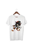 Sonic Tişört Siyah Sonic Sonik Tişört Beyaz Çocuk Yetişkin T-shirt thumbnail 1