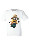 Minyonlar Stuart Baskılı Beyaz Tshirt thumbnail 1