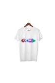 Oyun Konsol Düğmeli Baskılı Beyaz Tshirt thumbnail 1