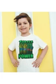 Ninja Kaplumbağalar Dijital Baskılı Çocuk Beyaz Tişört thumbnail 1