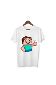 Steve Onaylıyor Tişörtleri Beyaz Unisex T-shirt Minecraft Steve Tişört Çocuk Yetişkin Tişört thumbnail 1