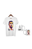 Ronaldo Tişört Cristiano Ronaldo Çocuk/Yetişkin T-shirt CR7 Kupa Bardak - 1