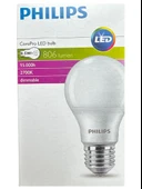 Philips 8,5W (60W) 2700K (Sarı Işık) Dim Edilebilir E27 Duylu (Kalın Duy) Led Ampul thumbnail 1