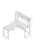 Deconode Cornermaster Raflı L Köşe Çalışma Masası - 1
