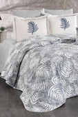 PALMİYE PİKE TAKIMI ÇİFT KİŞİLİK WEDDİNG 7 PARÇA GRİ - 3