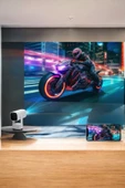 Akıllı Projeksiyon Powerbankli Taşınabilir Sinema Projektörü 4k HD Kaliteli - 2