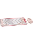 Logitech Pop Icon Combo 920-013077 Pembe Kablosuz Klavye Mouse Seti - 1