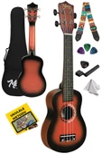 Midex UKX-600RD Sunburs Efektli Maun Concert Ukulele Full Set - 1