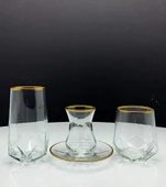 Lav Alya Gold Yaldızlı 24 Parça Çay-Meşrubat Su Takımı - 2