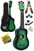 Midex UKX-500GR Sunburs Efektli Maun Soprano Ukulele Full Set - 1