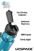 Uzspace FiftyFifty PİPETLİ  MEGA BOY 1500ml Tritan Su Matarası - 6