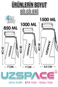 Uzspace FiftyFifty PİPETLİ  MEGA BOY 1500ml Tritan Su Matarası - 7
