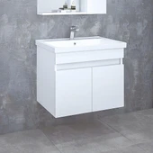 Denko Sava 65 cm MDF Beyaz Banyo Dolabı Alt Modül ve Lavabo - 1