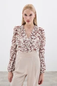 Puantiye Dokulu Bodysuit - Kahve - 1