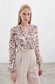 Puantiye Dokulu Bodysuit - Kahve - 2