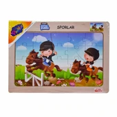 ONY-85-86-87-88 Ahşap Eğitici Puzzle Sporlar -Onyıl - 2