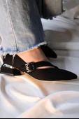 Mybellashoes Taşlı Tokalı Kadın Babet - 3