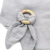 Nessiworld   Ahşap Diş Kaşıyıcılı Bürümcük Müslin Önlük 736 Gri thumbnail 2