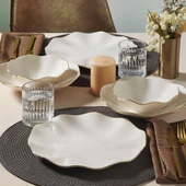 GÜRAL PORSELEN Nesrin 18 Parça 6 Kişilik Yemek Takımı Altın File 20 thumbnail 1