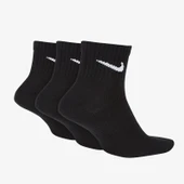 NIKE EVERYDAY LIGHTWEIGHT PERFORMAS COTTON ANKLE HALF SOCKS  3lü Paket siyah çorap - 3