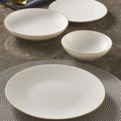 GÜRAL PORSELEN Camelia 6 Kişilik 24 Parça Yemek Takımı Mat Gold thumbnail 3