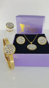 Moon 4lü Hediye Çelik Takı Seti Sns16 thumbnail 1