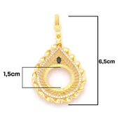 Çeyrek Altın Çerçeveli Kolye Ucu Altın Kaplama TGR-674 thumbnail 3
