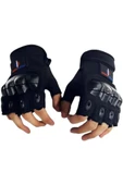 Single Sword Yarım Parmak Destekli Motorcu&Bisiklet Eldiveni - 12