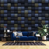 Lacivert 3 Boyutlu 3D Kare Duvar Kağıdı thumbnail 1
