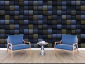 Lacivert 3 Boyutlu 3D Kare Duvar Kağıdı thumbnail 6