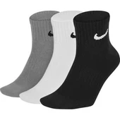 NIKE EVERYDAY LIGHTWEIGHT PERFORMAS COTTON ANKLE HALF SOCKS  3 lü Paket Siyah Gri Beyaz Çorap - 1