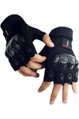 Single Sword Yarım Parmak Destekli Motorcu&Bisiklet Eldiveni - 11