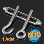 Çelik Kanca Yük Halat Gerdirme Germe Gergi Galvanizli Paslanmaz M16 Yüksek Dirençli Aparatı 1 Adet thumbnail 1