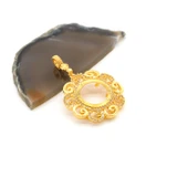 Çeyrek Altın Çerçeveli Kolye Ucu Altın Kaplama TGR-684 thumbnail 2