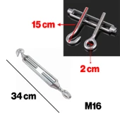 Çelik Kanca Yük Halat Gerdirme Germe Gergi Galvanizli Paslanmaz M16 Yüksek Dirençli Aparatı 5 Adet thumbnail 2