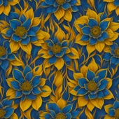 Mavi 3 Boyutlu Çiçek Desenli Duvar Kağıdı - 7