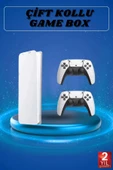 3D Çift Oyun Kollu 4K HD Ekran Nostaljik 20.000 Oyunlu Beyaz Game Box - 1