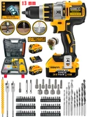 Eisenn Alman Yellow 24 V4 AH Orginal 13 MM Metal Mandren Brushless Motor Akülü Darbeli Matkap 10 Pilli - 1