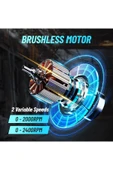 Eisenn Alman Yellow 24 V4 AH Orginal 13 MM Metal Mandren Brushless Motor Akülü Darbeli Matkap 10 Pilli - 4