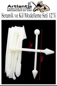 Seramik Kil Çömlek Modelleme Seti 12 Parça 1 Paket Polimer Kil Şekillendirici Modelaj Oyma Temizleme Marzipan Çiçek - 6