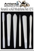 Seramik Kil Çömlek Modelleme Seti 12 Parça 1 Paket Polimer Kil Şekillendirici Modelaj Oyma Temizleme Marzipan Çiçek - 4