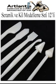 Seramik Kil Çömlek Modelleme Seti 12 Parça 1 Paket Polimer Kil Şekillendirici Modelaj Oyma Temizleme Marzipan Çiçek - 2